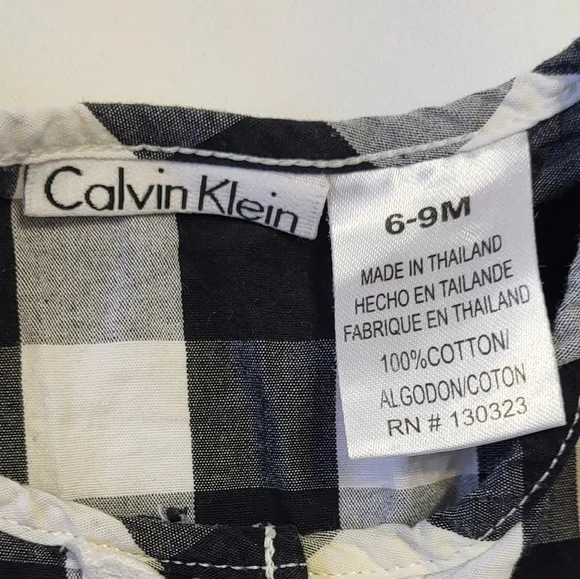 Calvin Klein Baby Girls Plaid Lace Casual Dress Size 6-9M - Picture 3 of 6